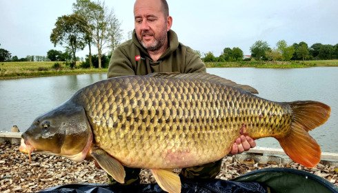 A 47 lb 8 oz carp from Heart Lake, Aug 2023