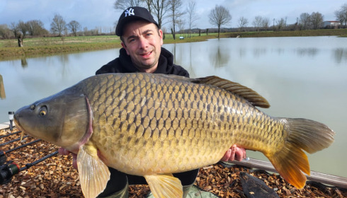 A 31 lb carp from Heart Lake, Mar 2023