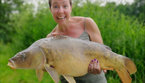 A 24 lb 6 oz carp from Jonchery 7, Judith Hasbury, Jun 2019