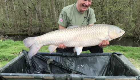A 44 lb 7 oz grass carp from Jonchery 7, John Dunn, Apr 2019