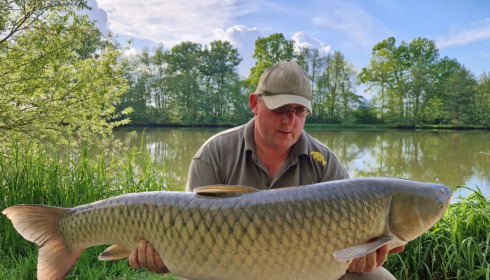 A 47 lb 10 oz fish from Jonchery 7, Grass carp personal best, May 2023