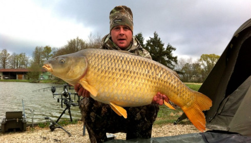 A 52 lb carp from Jonchery, Apr 2012