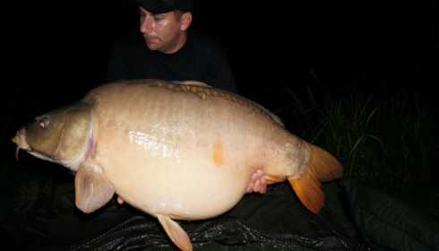 A 54 lb carp from Jonchery, Oct 2014