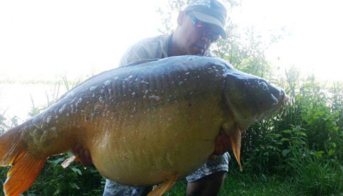 A 53 lb carp from Jonchery, May 2014