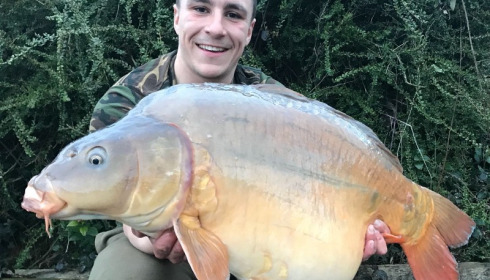 A 38 lb 6 oz carp from La Fonte, Carter Party, Apr 2018