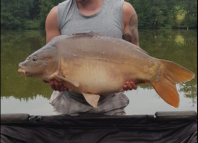 A 34 lb carp from La Fonte, Dean Pike, Aug 2018