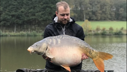 A 38 lb carp from La Fonte, Sam, Nov 2019