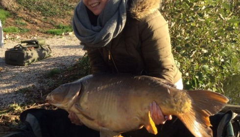 A 37 lb 8 oz carp from La Fonte, Zoe, Nov 2017