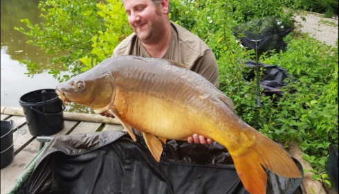 A 30 lb carp from La Fonte, Jul 2018