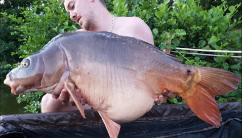 A 44 lb carp from La Fonte, Ashley Irvine , Aug 2018