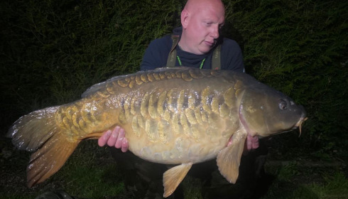 A 38 lb fish from La Fonte, Scaley Mirror, Apr 2023