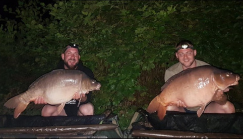 A 36 lb carp from La Fonte, Sean Ryan and Mark Dye, Aug 2018