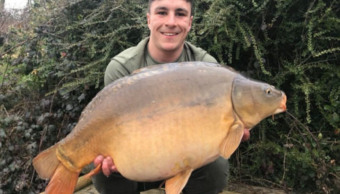 A 36 lb carp from La Fonte, Carter Party, Apr 2018
