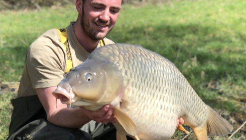 A 34 lb carp from La Fonte, Carter Party, Apr 2018