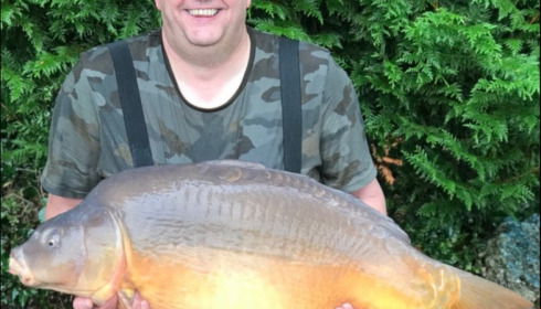 A 49 lb 6 oz carp from La Fonte, Oct 2019