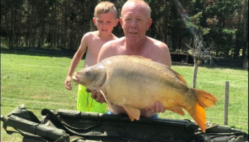 A 38 lb carp from Landes, Jul 2018
