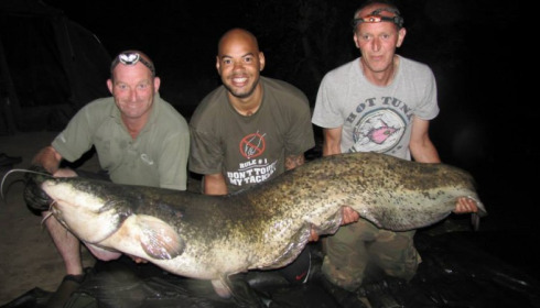 A 122 lb catfish from Laroussi, Julian Bellew's group, Aug 2013