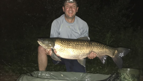 A 39 lb 11 oz grass carp from Laroussi, Neil Hyatt, Aug 2018