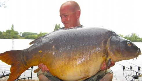 A 66 lb carp from Laroussi, John Huddleston Party, Aug 2013