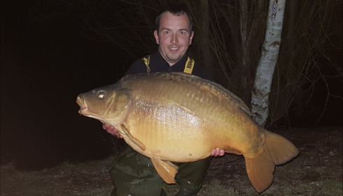 A 43 lb 8 oz carp from Laroussi, Craig Lancashire, Mar 2019