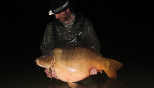 A 59 lb carp from Laroussi, Martin Forder, May 2015