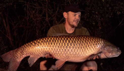 A 35 lb grass carp from Laroussi, Scott Kelly, Aug 2018