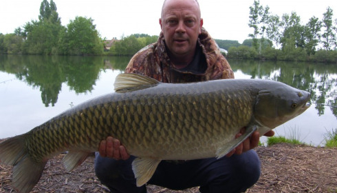 A 39 lb grass carp from Laroussi, Jun 2014