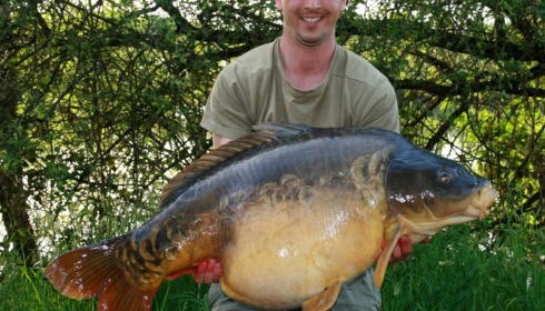 A 55 lb 8 oz carp from Laroussi, Craig Lancashire, May 2015