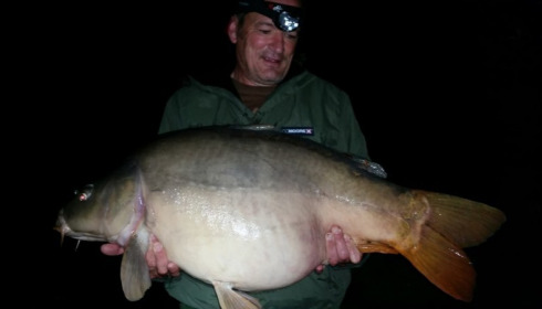 A 64 lb carp from Laroussi, Sep 2015