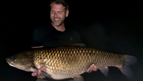 A 54 lb fish from Laroussi, Grass Carp, May 2022