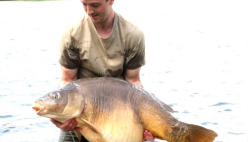 A 54 lb 9 oz carp from Laroussi, Craig Lancashire, May 2015