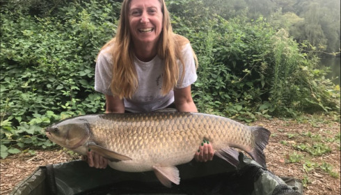 A 40 lb 7 oz grass carp from Laroussi, Sarah Hyatt, Aug 2018