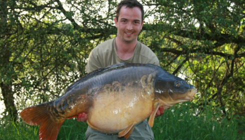 A 55 lb 1 oz carp from Laroussi, Craig Lancashire, May 2015