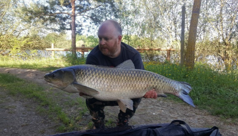 A 30 lb grass carp from Laroussi, Paul Lynch, Apr 2018