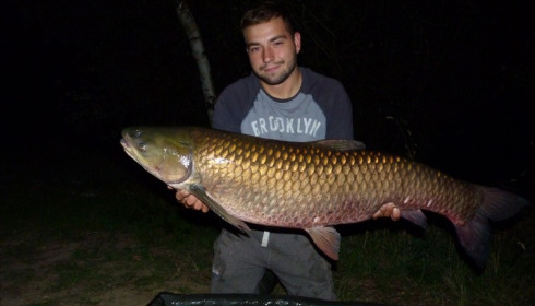 A 37 lb 8 oz grass carp from Laroussi, Ollie Handley, Aug 2019
