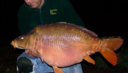 A 42 lb 6 oz carp from Laroussi, This fish was 36lb last year., Oct 2007