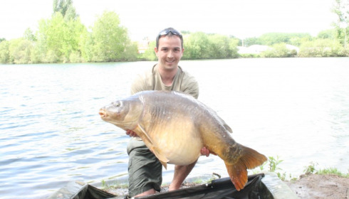 A 54 lb 9 oz carp from Laroussi, Craig Lancashire, May 2015