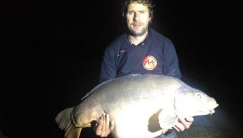 A 65 lb carp from Laroussi, Oct 2014