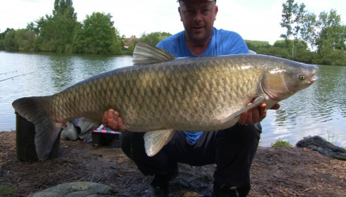 A 40 lb grass carp from Laroussi, Jun 2014