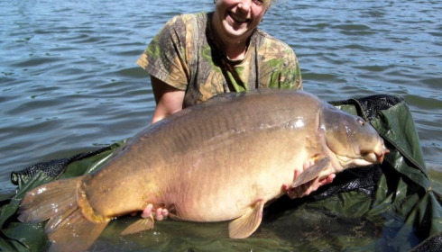 A 56 lb 8 oz carp from Laroussi, Katie, Jun 2015