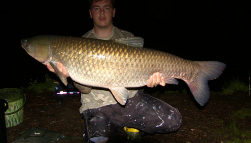 A 39 lb grass carp from Laroussi, Jun 2014