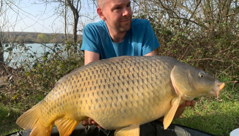 A 35 lb carp from Lepinet North, a, Apr 2021