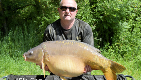 A 45 lb 6 oz carp from Lepinet North, David Bewsey, May 2023