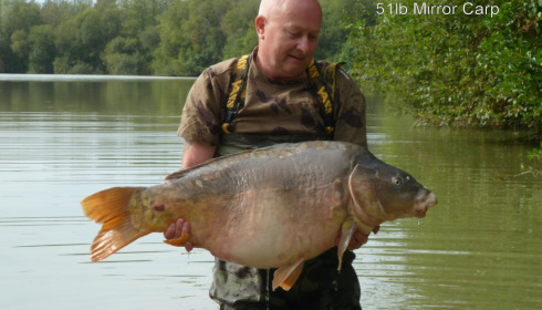 A 51 lb fish from Lepinet North, Mirror Carp, Aug 2022