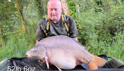 A 52 lb 6 oz carp from Lepinet North, David Bewsey, May 2023