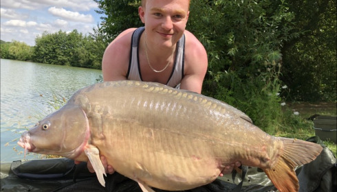 A 47 lb 8 oz carp from Lepinet South, Jul 2019