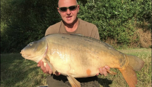 A 43 lb carp from Lepinet South, Rick, Jul 2019
