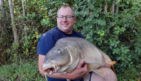 A 53 lb carp from Lepinet South, alban, Aug 2021