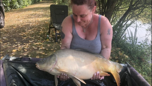 A 28 lb carp from Lillybelle, Angela Lee, Aug 2018