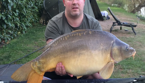 A 27 lb 8 oz carp from Lillybelle, Poop, Apr 2017